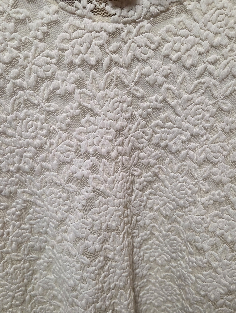 Vintage Y2K Coldwater Creek White Lace Mockneck Long Sleeve Shirt Size Medium - Picture 5 of 6